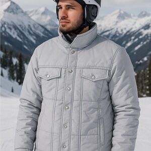 Men's Light Gray Insulated Ski Jacket